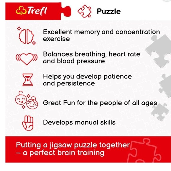 Trefl Art Collection The Kiss 1000 Piece Jigsaw Puzzle Red 27"x19" Print - Picture 3 of 9